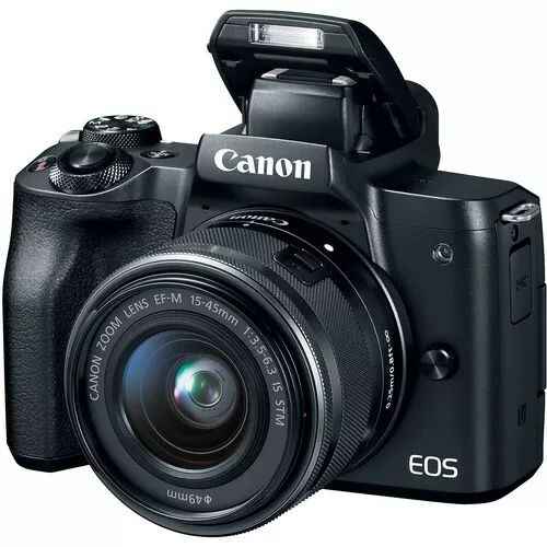 Canon EOS M50 24.1MP Mirrorless Camera with 15 - 45mm Lens - Black - lucycamera