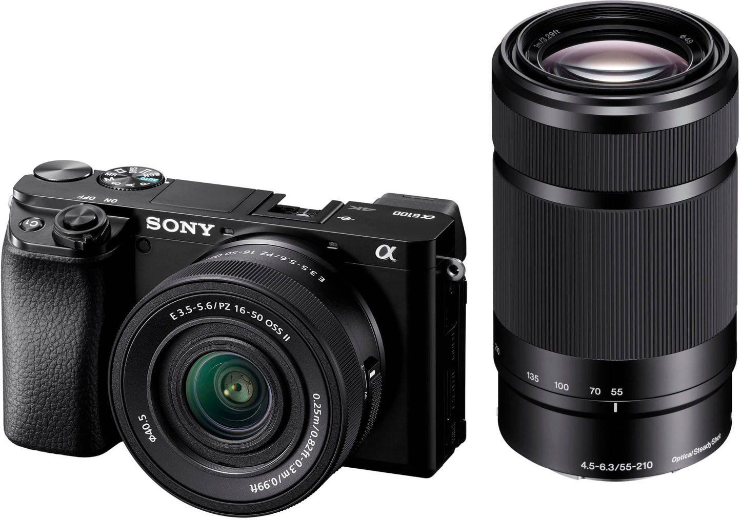 Sony Alpha 6100 APS-C Mirrorless Camera with E PZ 16-50mm & 55-210mm Two Lens Kit – Black (Brand New)