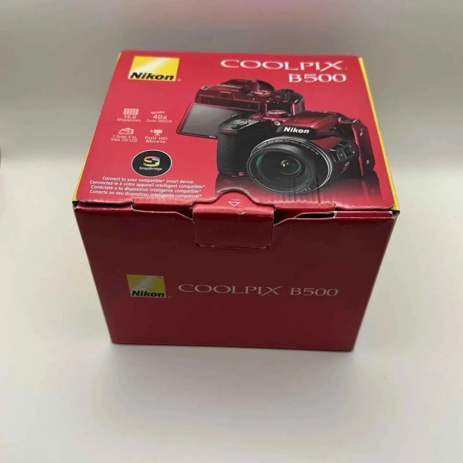 Nikon COOLPIX B500 16MP Bridge Camera - Red (40x Zoom, Full HD) - lucycamera
