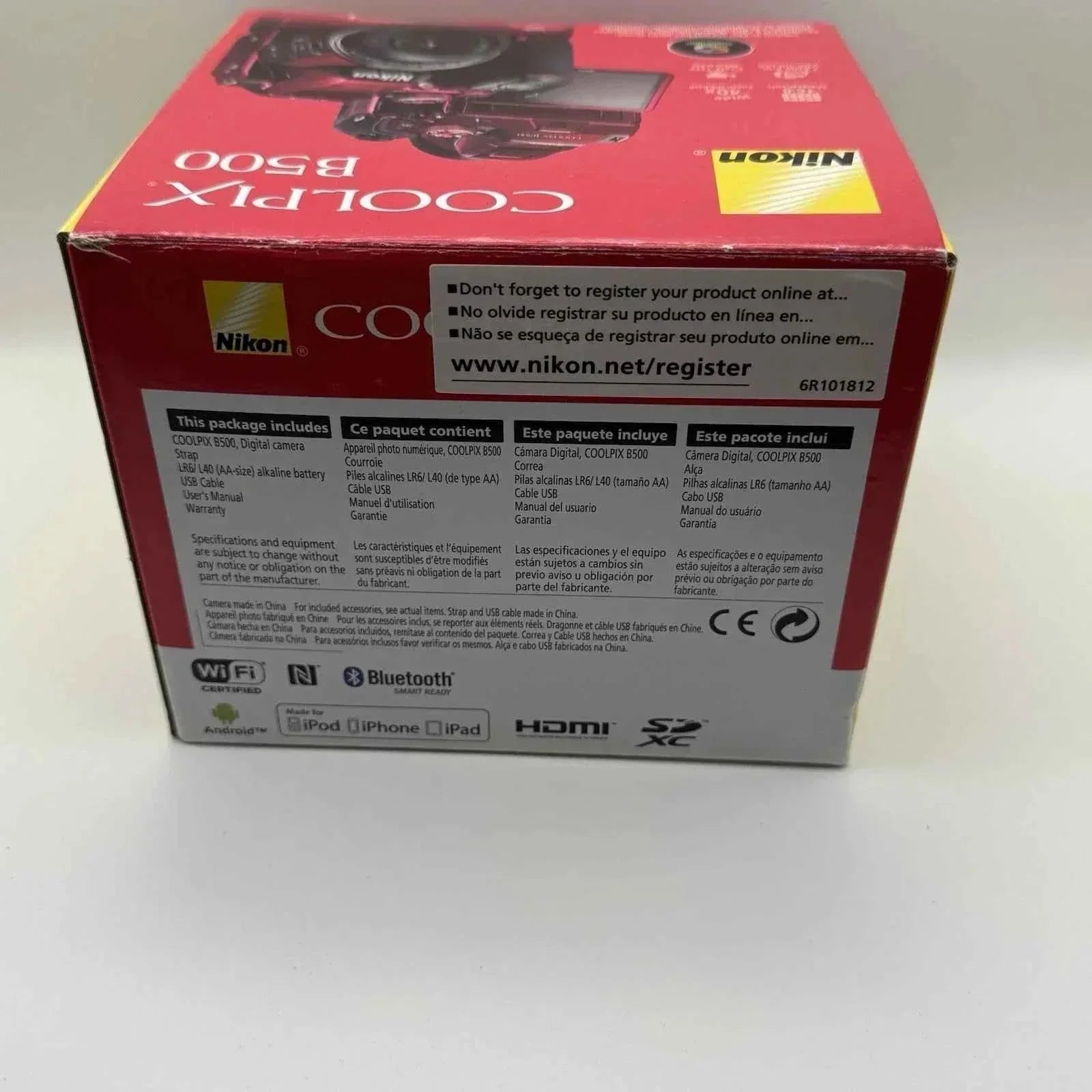 Nikon COOLPIX B500 16MP Bridge Camera - Red (40x Zoom, Full HD) - lucycamera