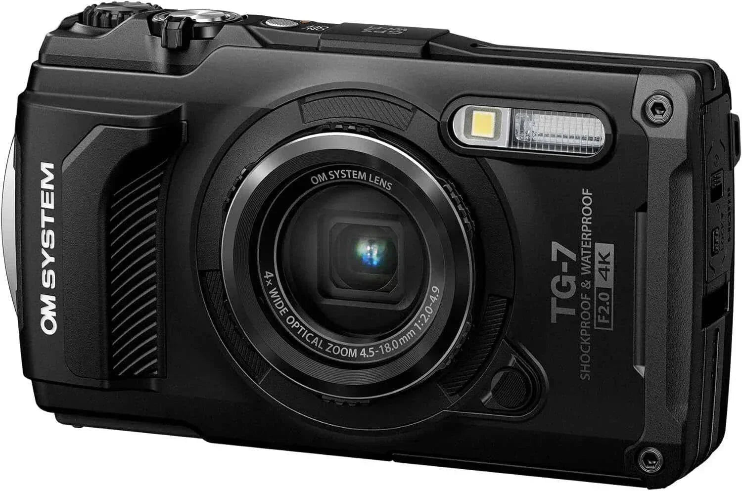 OM SYSTEM Tough TG - 7 12MP Waterproof Compact Camera - Black (4K) - lucycamera