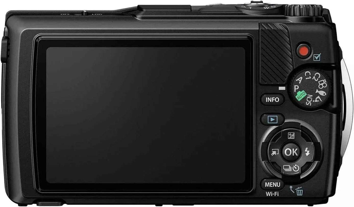 OM SYSTEM Tough TG - 7 12MP Waterproof Compact Camera - Black (4K) - lucycamera