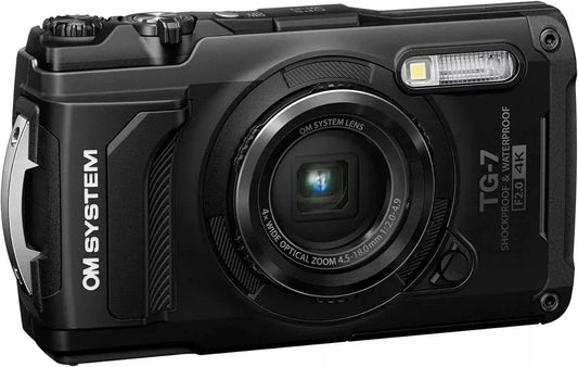 OM SYSTEM Tough TG - 7 12MP Waterproof Compact Camera - Black (4K) - lucycamera