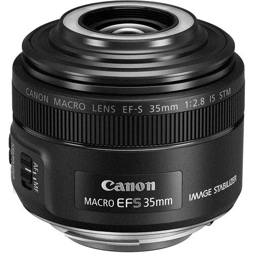 Canon EF-S 35mm f/2.8 IS STM Macro Prime Lens with Built-In Ring Light – Black (Brand New)