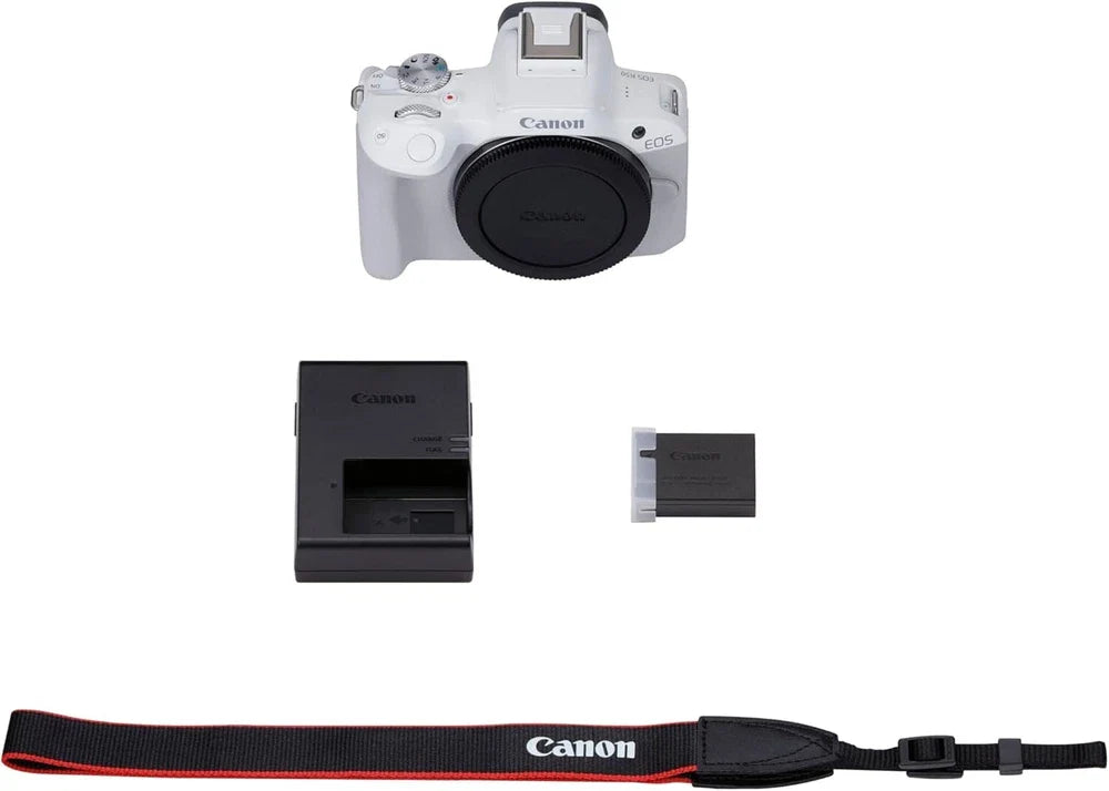 Canon EOS R50 24.2MP APS-C Mirrorless Camera (Body Only) – White (Brand New)