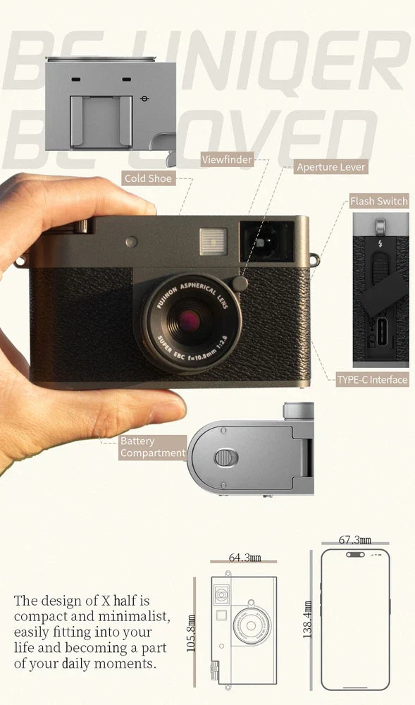 Fujifilm X Half 18MP Half-Frame Compact Camera with 10.8mm f/2.8 Lens – Charcoal Silver (Brand New)