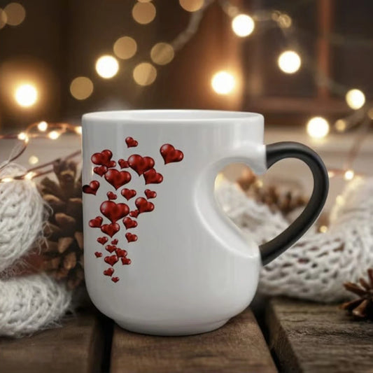 Heart shaped Color changing Ceramic Mug 400 ml - Blue