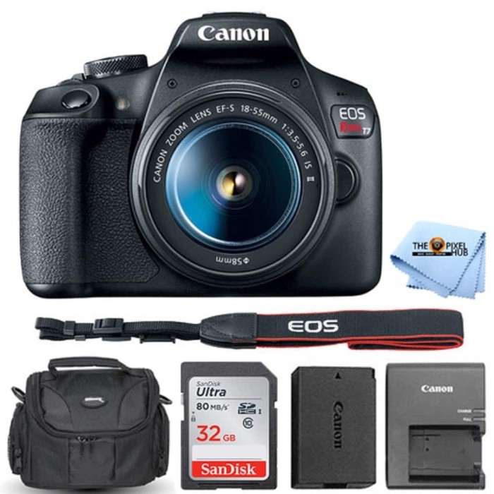 Picture of Canon EOS Rebel T7 DSLR with 18-55mm IS II Lens + 32GB + Gadget Bag Bundle