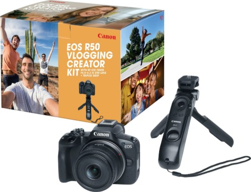 Picture of Canon EOS R50 4K Mirrorless Camera with RF-S 10-18mm F4.5-6.3 IS STM Lens – Video Creator Kit Black (Brand New)