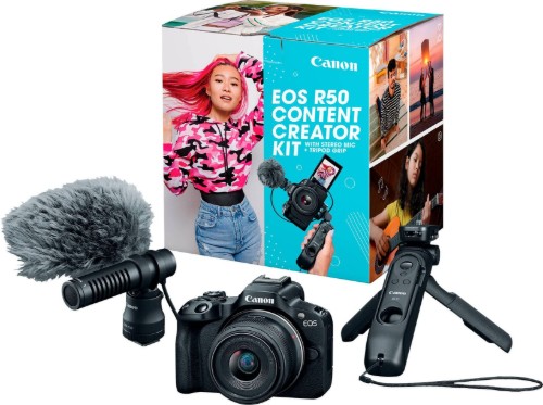 Picture of Canon EOS R50 4K Mirrorless Camera with RF-S 18-45mm F4.5-6.3 IS STM Lens – Content Creator Kit Black (Brand New)