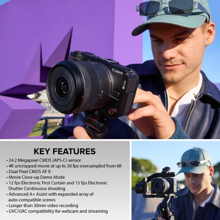 Picture of Canon EOS R50 V 4K Mirrorless Camera with RF-S 14-30mm F4-6.3 IS STM PZ Lens – Black (Brand New)